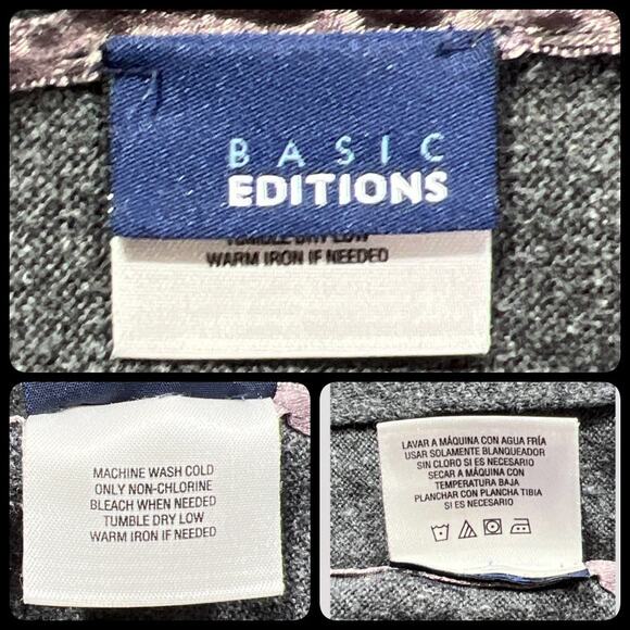 Basic Editions Asymmetrical Open Front Cardigan Plus Size Charcoal - Picture 6 of 10